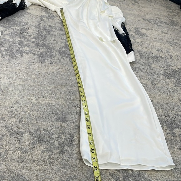 NWT Ramy Brook Helen Long Sleeve Lace Jumpsuit In Ivory Satin Sz 00 - Picture 12 of 14